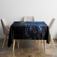 New Zealand Tui Bird Tablecloth The Pleiades Star Cluster and Koru Tribal Tattoo Galaxy Vibe