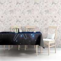 New Zealand Tui Bird Tablecloth The Pleiades Star Cluster and Koru Tribal Tattoo Galaxy Vibe