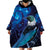 New Zealand Tui Bird Wearable Blanket Hoodie The Pleiades Star Cluster and Koru Tribal Tattoo Galaxy Vibe