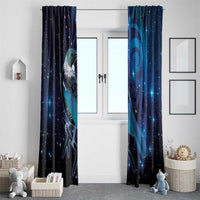 New Zealand Tui Bird Window Curtain The Pleiades Star Cluster and Koru Tribal Tattoo Galaxy Vibe