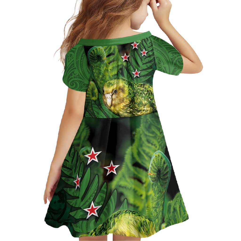New Zealand Kkp Family Matching Off Shoulder Maxi Dress and Hawaiian Shirt Silver Fern with Close up of Green Fern Leaves and Maori Tattoo LT03 - Polynesian Pride
