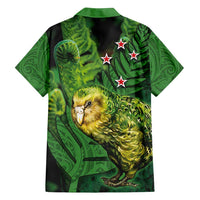New Zealand Kkp Family Matching Puletasi and Hawaiian Shirt Silver Fern with Close up of Green Fern Leaves and Maori Tattoo LT03 - Polynesian Pride