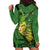 New Zealand Kākāpō Hoodie Dress Silver Fern with Close up of Green Fern Leaves and Maori Tattoo