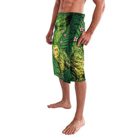 New Zealand Kkp Lavalava Silver Fern with Close up of Green Fern Leaves and Maori Tattoo LT03 - Polynesian Pride