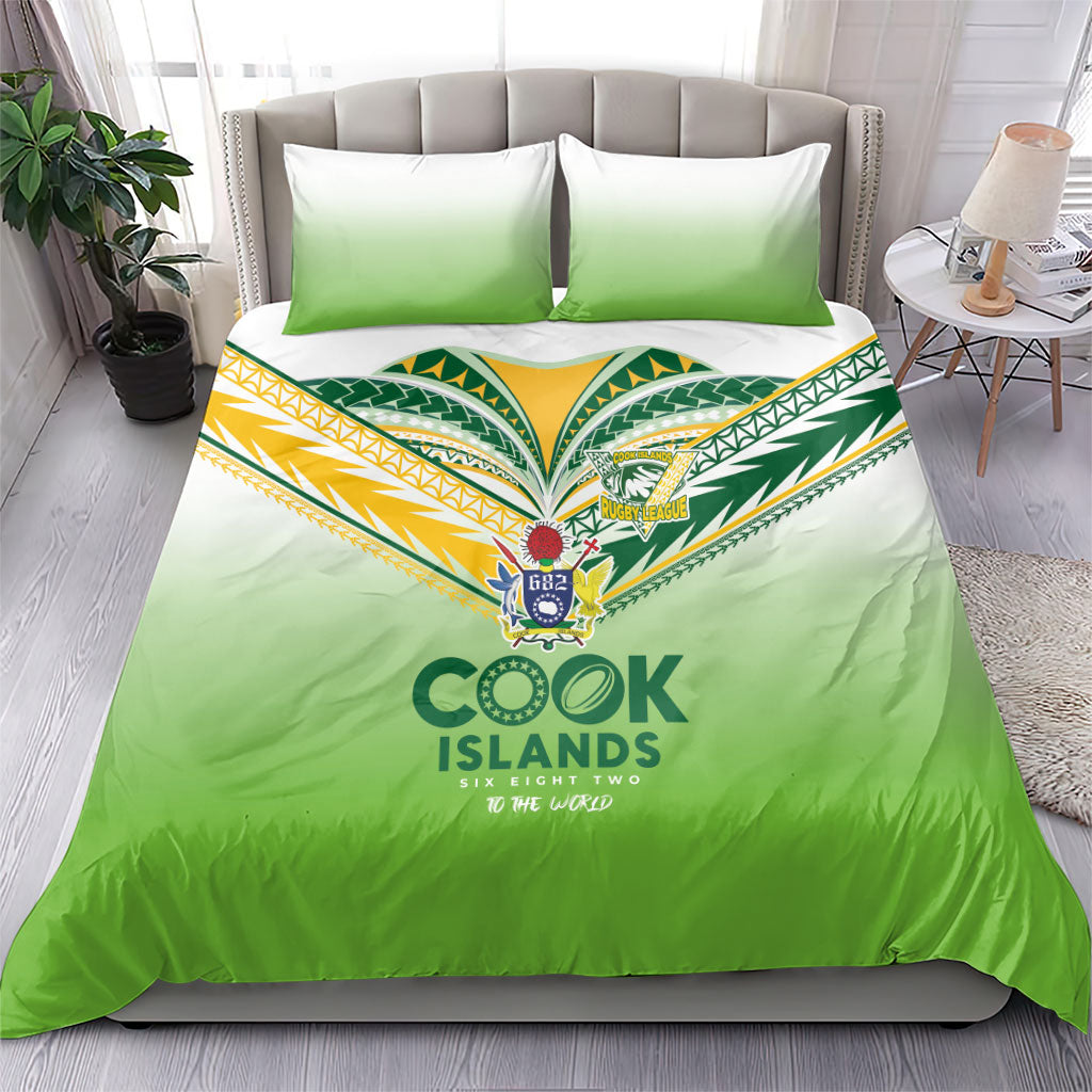 Cook Islands Rugby Bedding Set Six Eight Two to The World - Tatau Tribal Motif