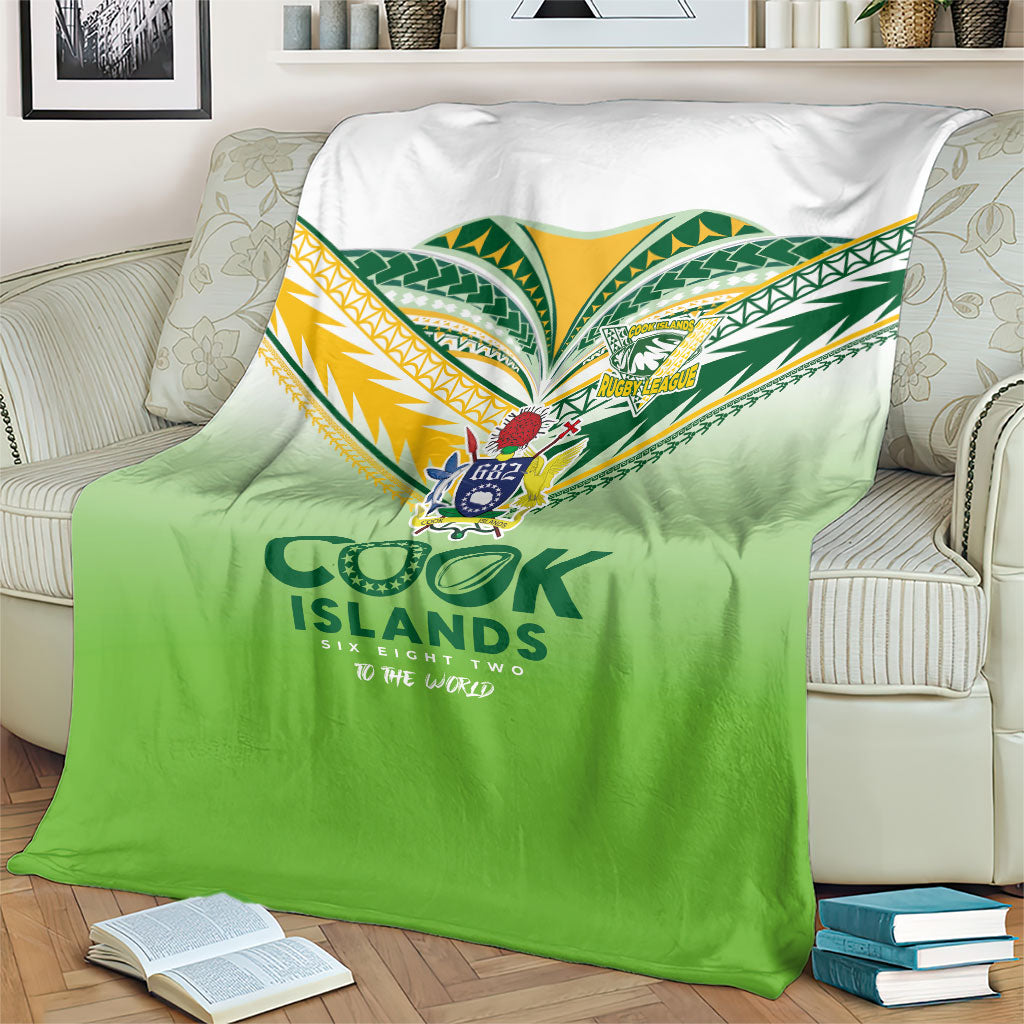 Cook Islands Rugby Blanket Six Eight Two to The World - Tatau Tribal Motif