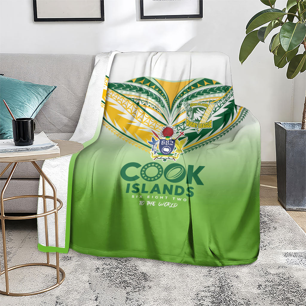 Cook Islands Rugby Blanket Six Eight Two to The World - Tatau Tribal Motif