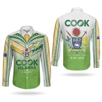 Cook Islands Rugby Couples Matching Off Shoulder Maxi Dress and Long Sleeve Button Shirt Six Eight Two to The World - Tatau Tribal Motif