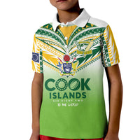 Cook Islands Rugby Kid Polo Shirt Six Eight Two to The World - Tatau Tribal Motif