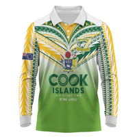 Cook Islands Rugby Long Sleeve Polo Shirt Six Eight Two to The World - Tatau Tribal Motif