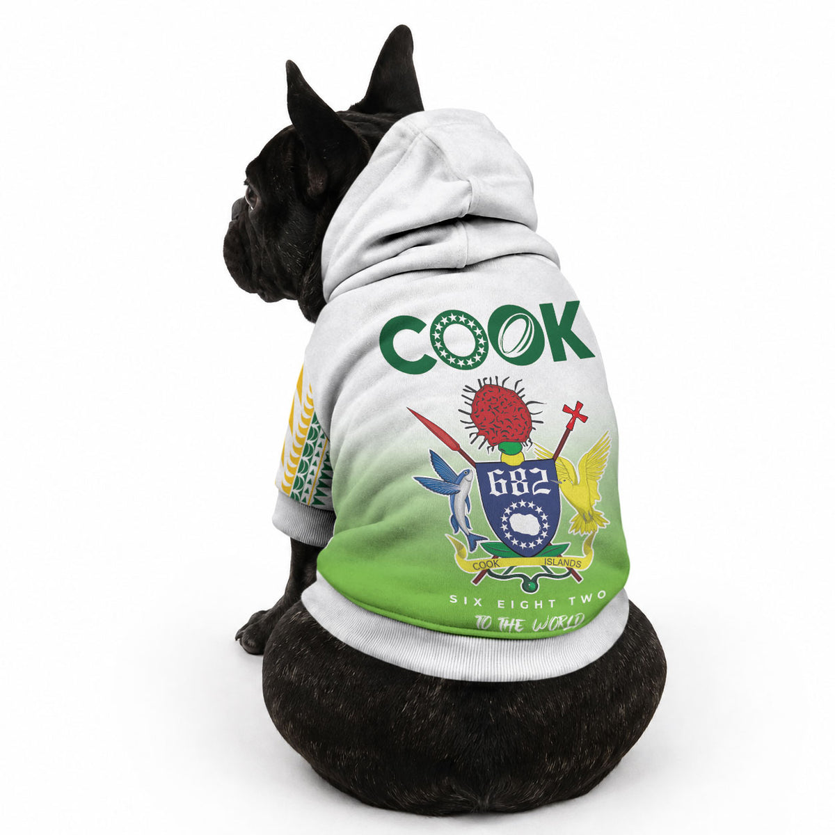 Cook Islands Rugby Pet Hoodie Six Eight Two to The World - Tatau Tribal Motif