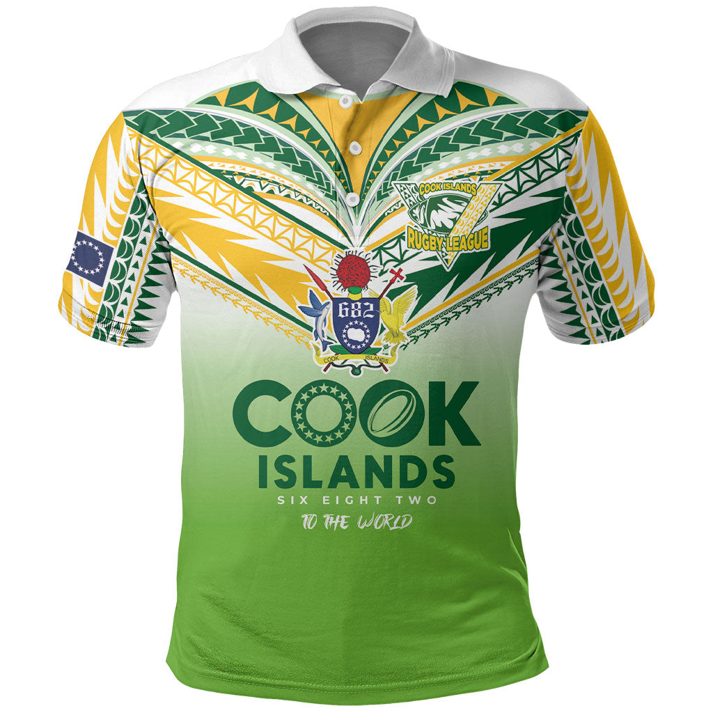 Cook Islands Rugby Polo Shirt Six Eight Two to The World - Tatau Tribal Motif