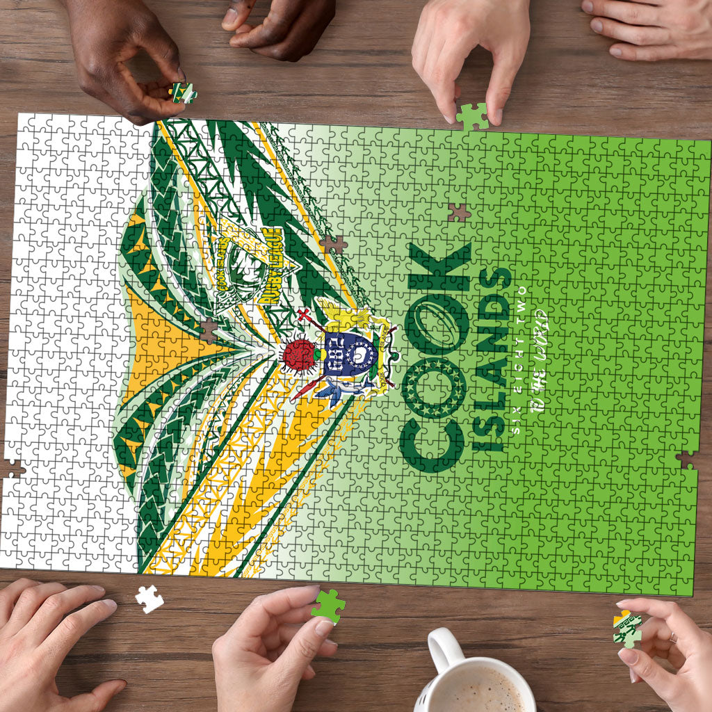 Cook Islands Rugby Puzzle Six Eight Two to The World - Tatau Tribal Motif