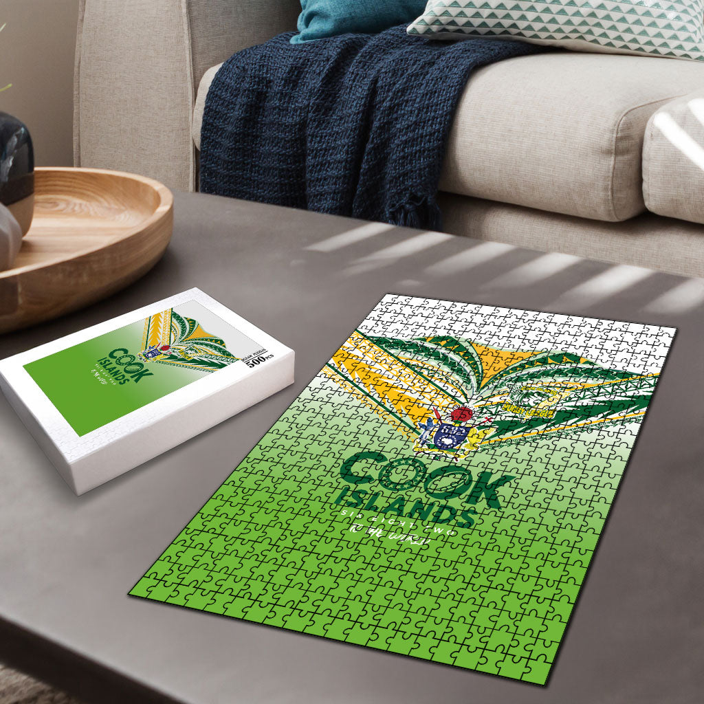 Cook Islands Rugby Puzzle Six Eight Two to The World - Tatau Tribal Motif