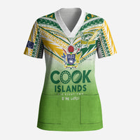 Cook Islands Rugby Scrub Top Six Eight Two to The World - Tatau Tribal Motif