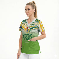 Cook Islands Rugby Scrub Top Six Eight Two to The World - Tatau Tribal Motif