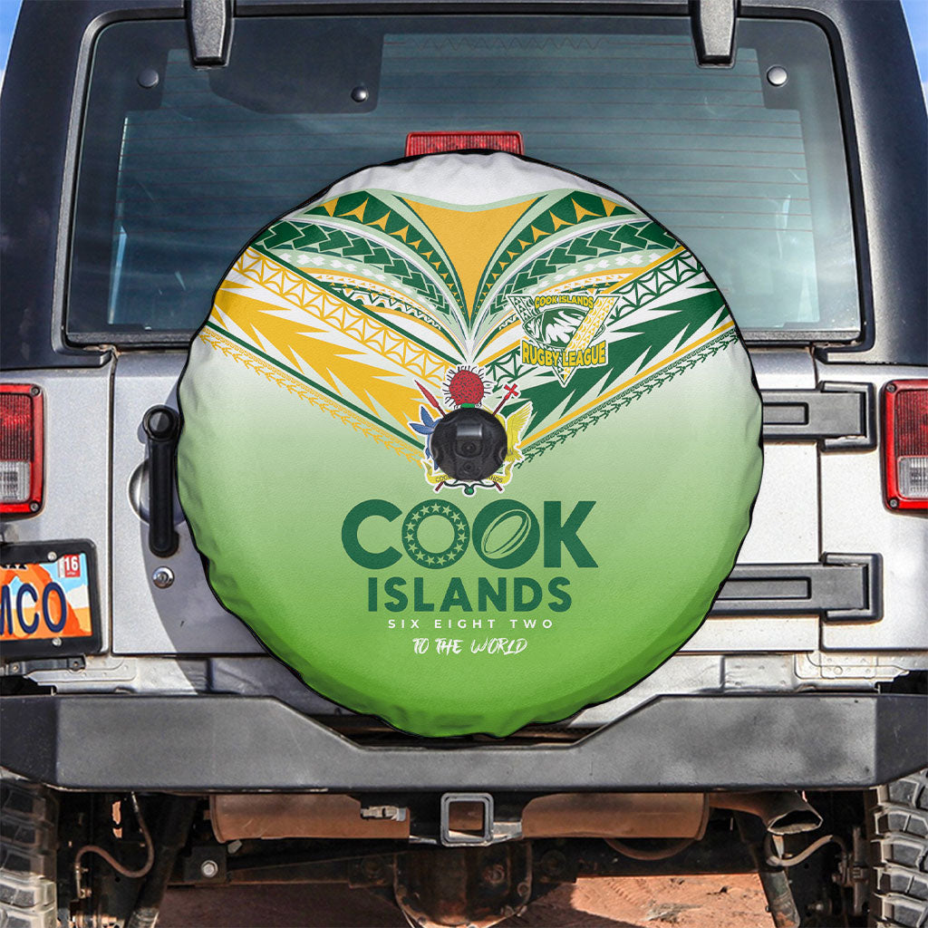 Cook Islands Rugby Spare Tire Cover Six Eight Two to The World - Tatau Tribal Motif