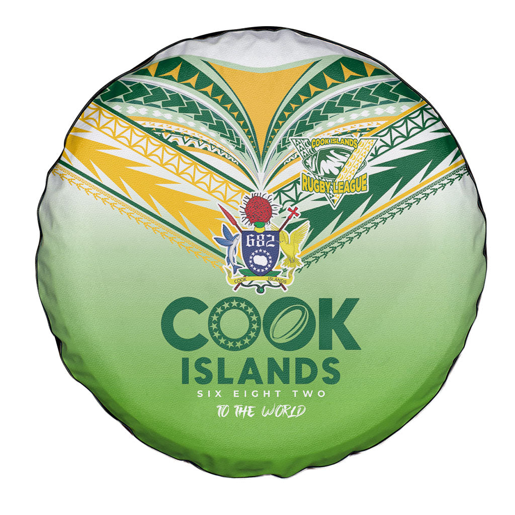 Cook Islands Rugby Spare Tire Cover Six Eight Two to The World - Tatau Tribal Motif