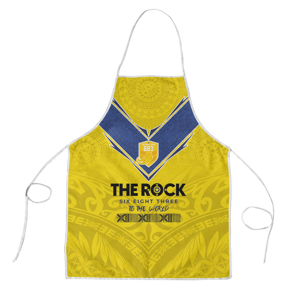 Niue Rugby Apron Six Eight Three to The World - Hiapo Tribal Motif