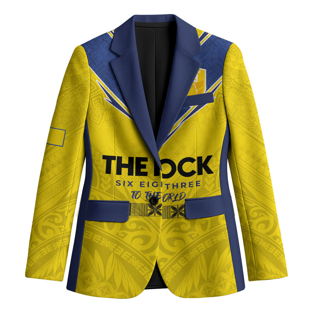 Niue Rugby Custom Blazer Six Eight Three to The World - Hiapo Tribal Motif