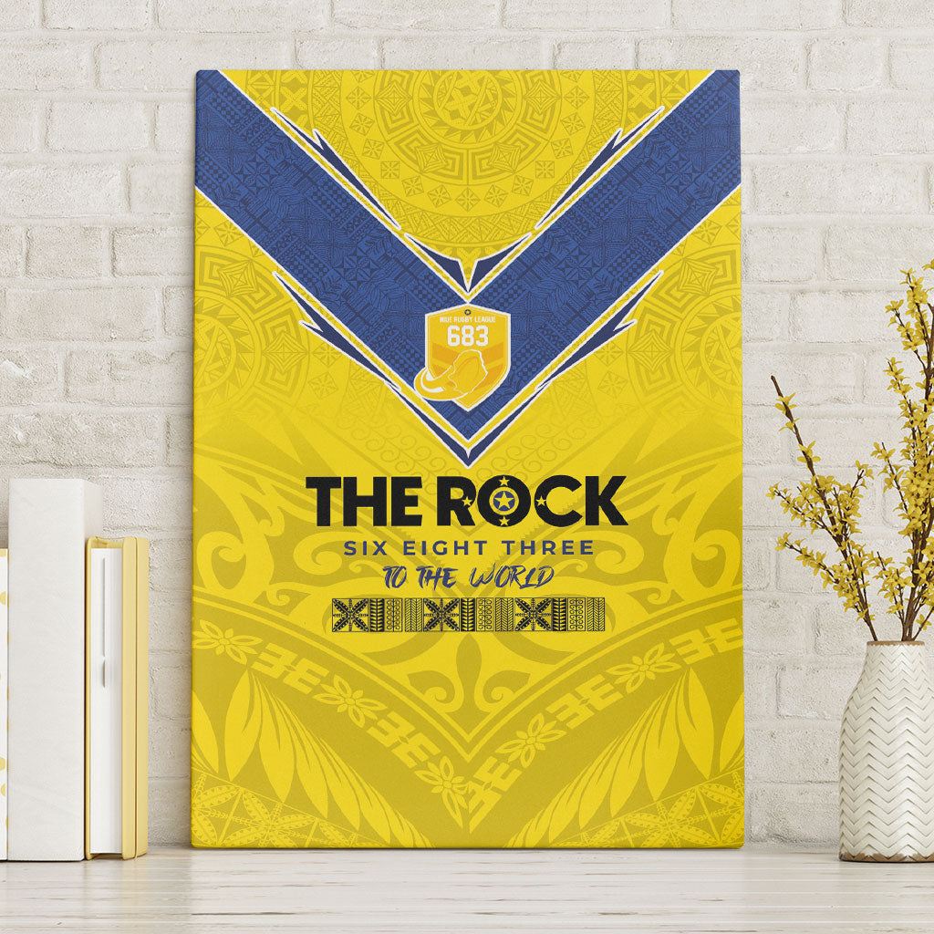 Niue Rugby Canvas Wall Art Six Eight Three to The World - Hiapo Tribal Motif LT03 Without Frame Multicolor - Polynesian Pride