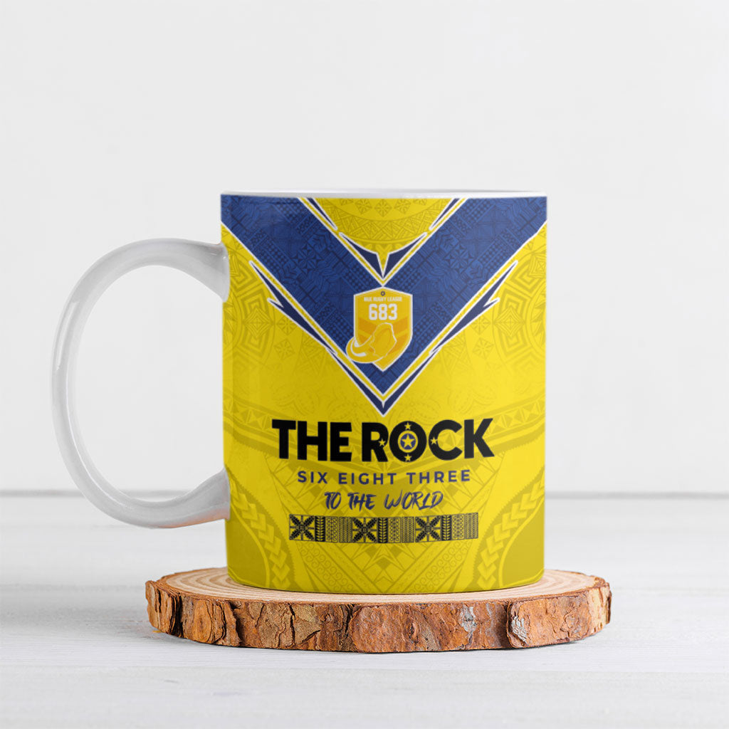 Niue Rugby Custom Ceramic Mug Six Eight Three to The World - Hiapo Tribal Motif LT03 Multicolor - Polynesian Pride