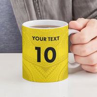 Niue Rugby Custom Ceramic Mug Six Eight Three to The World - Hiapo Tribal Motif