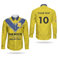 Niue Rugby Custom Couples Matching Long Sleeve Bodycon Dress and Long Sleeve Button Shirt Six Eight Three to The World - Hiapo Tribal Motif