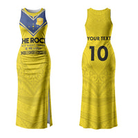 Niue Rugby Custom Couples Matching Tank Maxi Dress and Hawaiian Shirt Six Eight Three to The World - Hiapo Tribal Motif