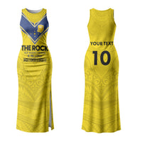 Niue Rugby Custom Family Matching Tank Maxi Dress and Hawaiian Shirt Six Eight Three to The World - Hiapo Tribal Motif