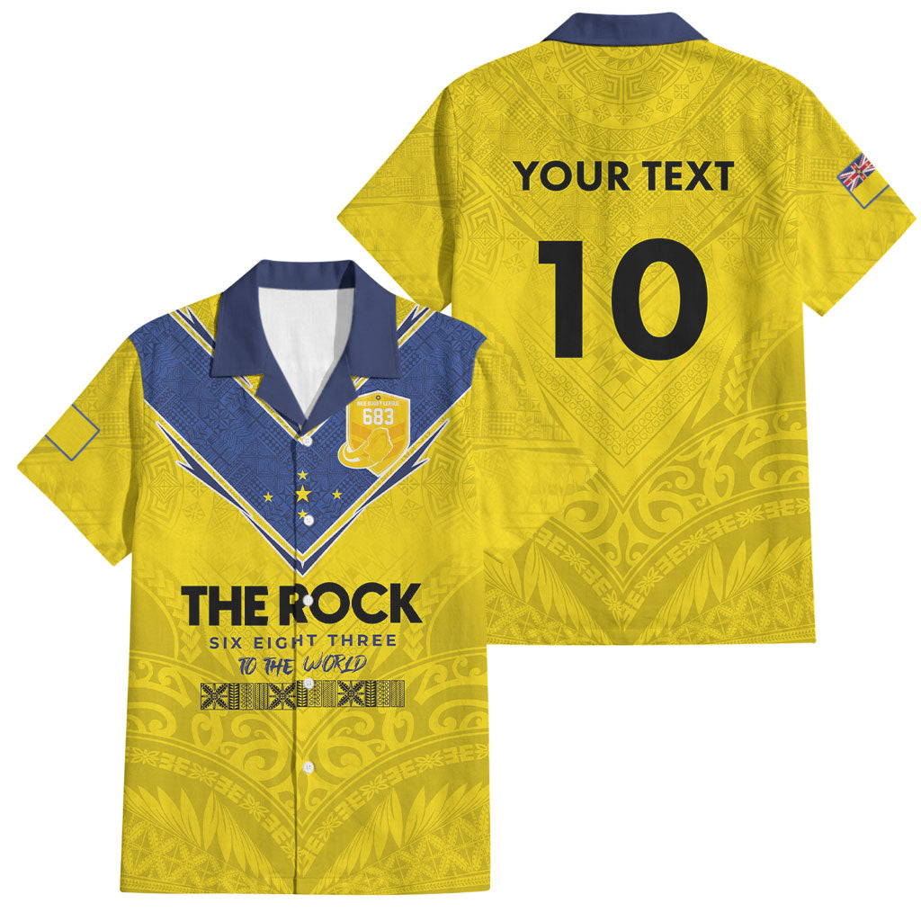 Niue Rugby Custom Family Matching Tank Maxi Dress and Hawaiian Shirt Six Eight Three to The World - Hiapo Tribal Motif