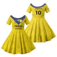 Niue Rugby Custom Family Matching Tank Maxi Dress and Hawaiian Shirt Six Eight Three to The World - Hiapo Tribal Motif