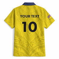 Niue Rugby Custom Hawaiian Shirt Six Eight Three to The World - Hiapo Tribal Motif
