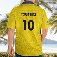 Niue Rugby Custom Hawaiian Shirt Six Eight Three to The World - Hiapo Tribal Motif
