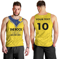 Niue Rugby Custom Men Tank Top Six Eight Three to The World - Hiapo Tribal Motif