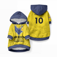 Niue Rugby Custom Pet Hoodie Six Eight Three to The World - Hiapo Tribal Motif
