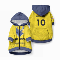 Niue Rugby Custom Pet Hoodie Six Eight Three to The World - Hiapo Tribal Motif