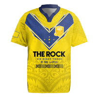 Niue Rugby Custom Rugby Jersey Six Eight Three to The World - Hiapo Tribal Motif