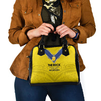 Niue Rugby Shoulder Handbag Six Eight Three to The World - Hiapo Tribal Motif