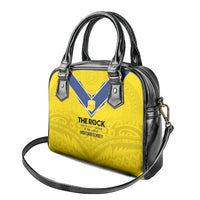 Niue Rugby Shoulder Handbag Six Eight Three to The World - Hiapo Tribal Motif
