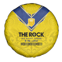 Niue Rugby Spare Tire Cover Six Eight Three to The World - Hiapo Tribal Motif