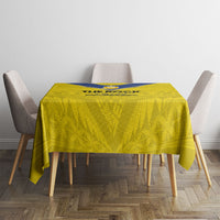 Niue Rugby Tablecloth Six Eight Three to The World - Hiapo Tribal Motif
