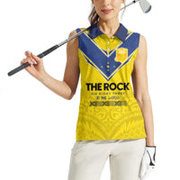 Niue Rugby Custom Women Sleeveless Polo Shirt Six Eight Three to The World - Hiapo Tribal Motif