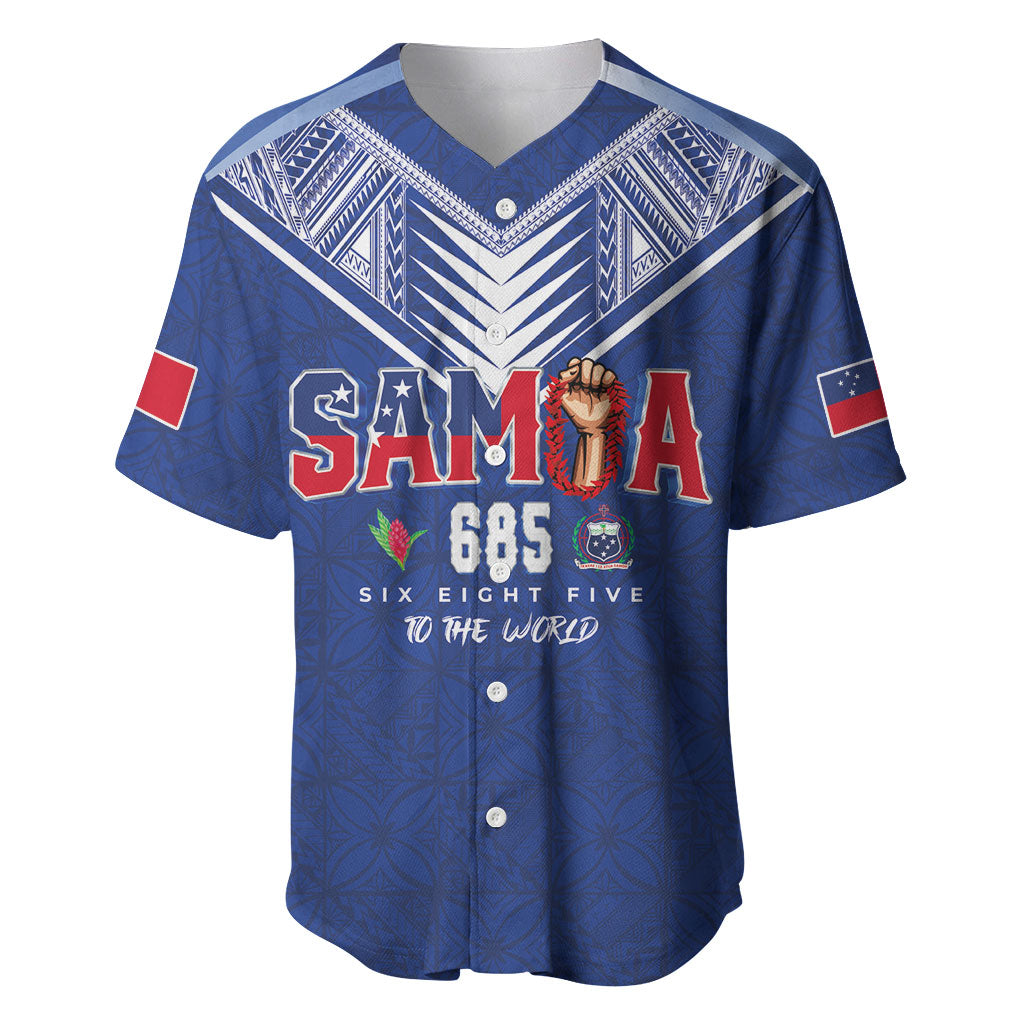 Samoa Rugby Custom Baseball Jersey Six Eight Five to The World - Pacific Motif
