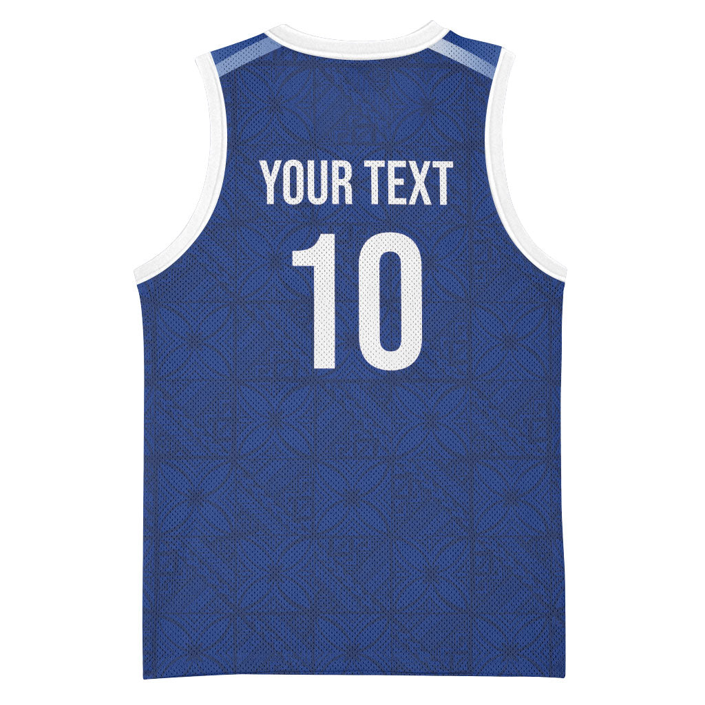 Samoa Rugby Custom Basketball Jersey Six Eight Five to The World - Pacific Motif LT03 - Polynesian Pride