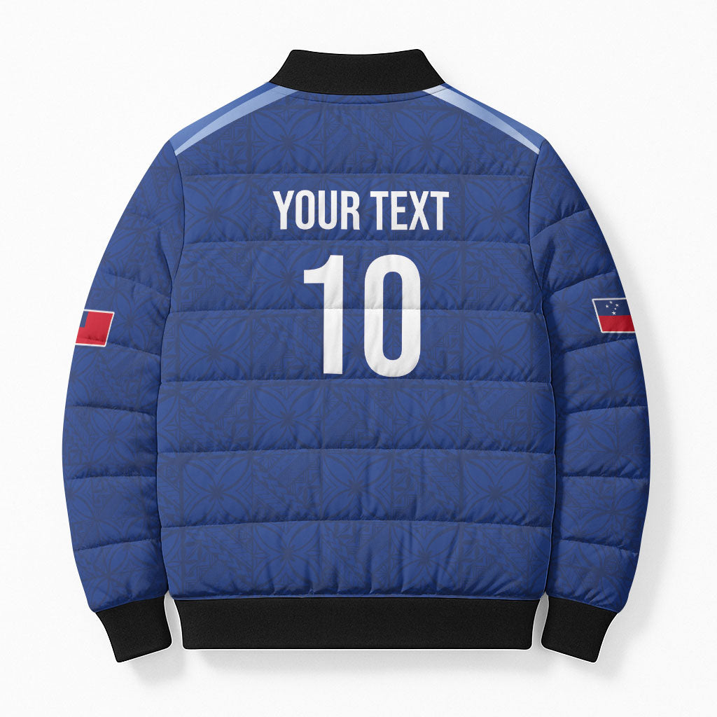 Samoa Rugby Custom Bomber Puffer Jacket Six Eight Five to The World - Pacific Motif