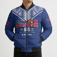 Samoa Rugby Custom Bomber Puffer Jacket Six Eight Five to The World - Pacific Motif