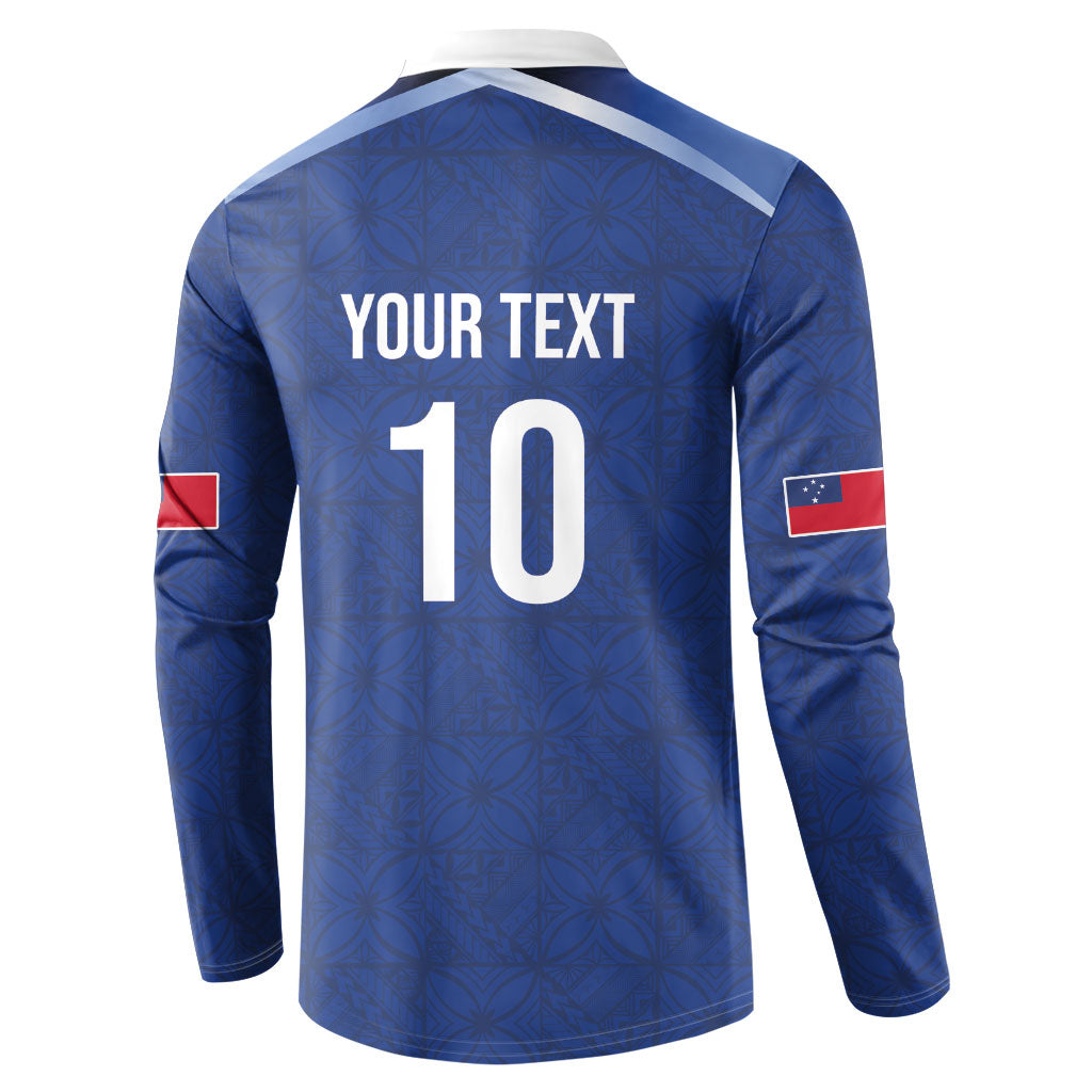 Samoa Rugby Custom Button Sweatshirt Six Eight Five to The World - Pacific Motif