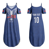 Samoa Rugby Custom Couples Matching Summer Maxi Dress and Hawaiian Shirt Six Eight Five to The World - Pacific Motif