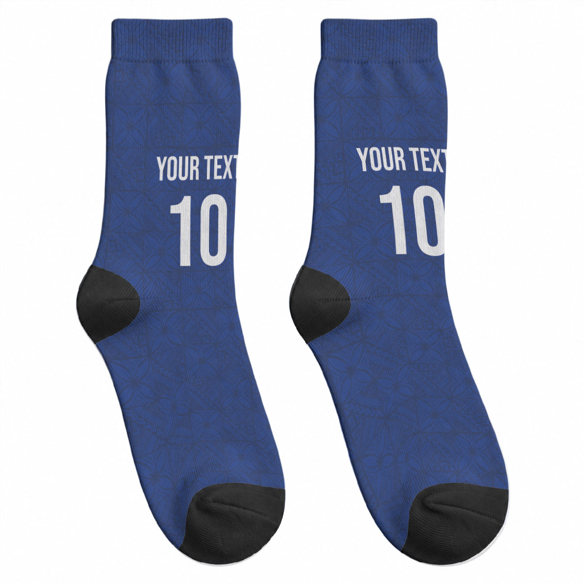 Samoa Rugby Custom Crew Socks Six Eight Five to The World - Pacific Motif LT03 - Polynesian Pride